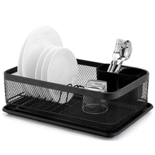 Load image into Gallery viewer, Classica Mesh Powder Coated Dish Rack Black with Cutlery Holder and Tray -41 x 29.5 x14.5cm | Drip Tray and Utensil Holder Included| Bliss Gifts &amp; Homewares | Unit 8, 259 Princes Hwy Ulladulla | South Coast NSW | Online Retail Gift &amp; Homeware Shopping | 0427795959, 44541523