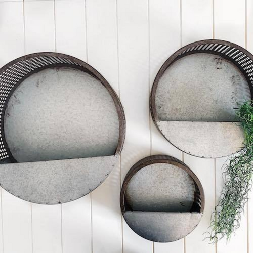 Create a statement in your home with our Elemental Hole-Punched Wall Planters. Perfect for creating vertical gardens indoors or outdoors. Made form Galvanised Iron. Finished with a rusted, hole-punched arch. 3 sizes available. Shop online or instore. AfterPay available. Australia wide Shipping. | Bliss Gifts & Homewares | Unit 8, 259 Princes Hwy Ulladulla | South Coast NSW | 0427795959, 44541523