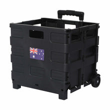 Load image into Gallery viewer, Grocery Basket Foldable Shopping Cart Trolley Wheels Folding Crate Portable  Pack &amp; Roll Folding Grocery Basket